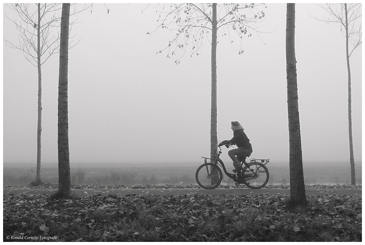 eenzame fitser in de mist